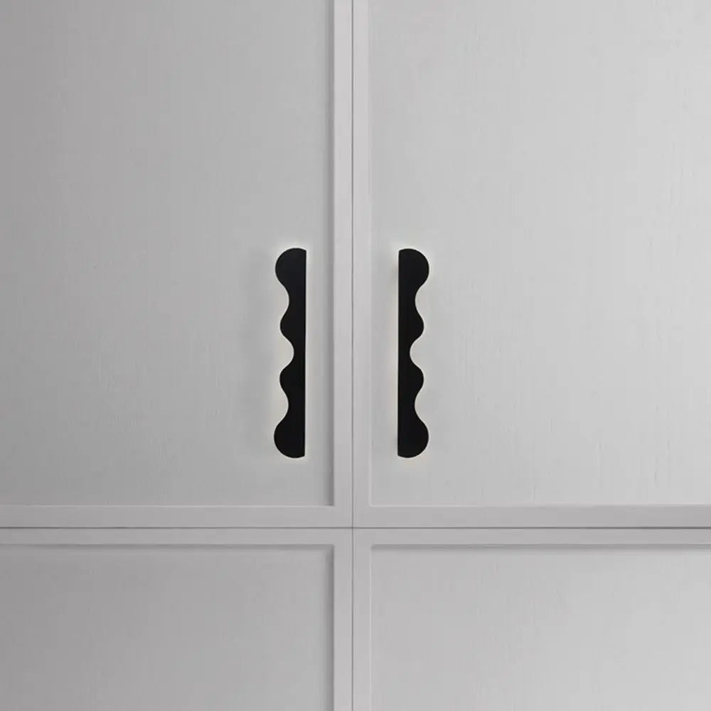 Modern Wave Brass Cabinet Handles & Drawer Pulls – Gold Bronze