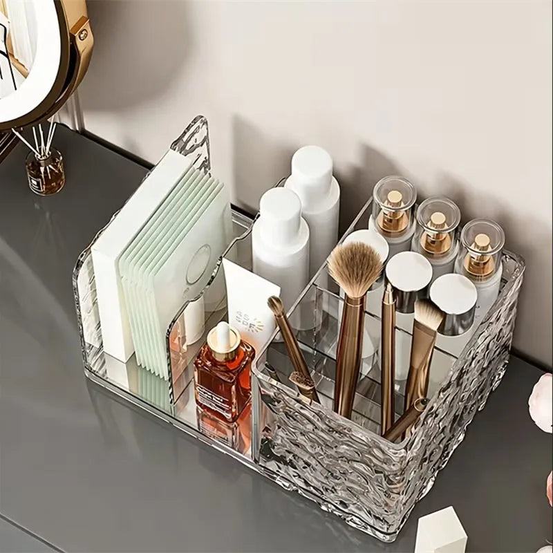 Water Ripple Multi-Grid Desktop Makeup Organizer Storage Box