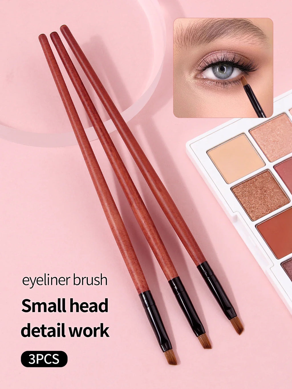 3-Piece Angled Eyeliner & Eyebrow Brush Set – Ultra-Thin Tips