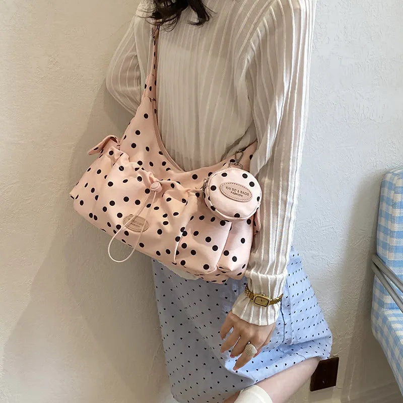 Korean Polka Dot Crossbody Shoulder Bag for Women | Satchel