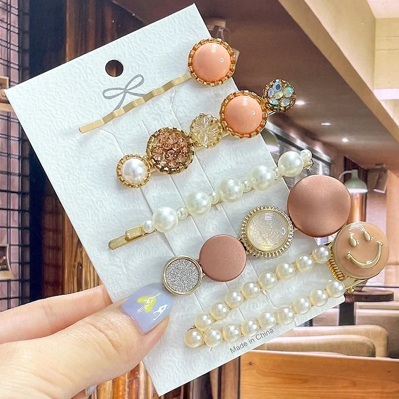 Pearl Hair Clip – Rhinestone Flower Barrette for Women & Girls