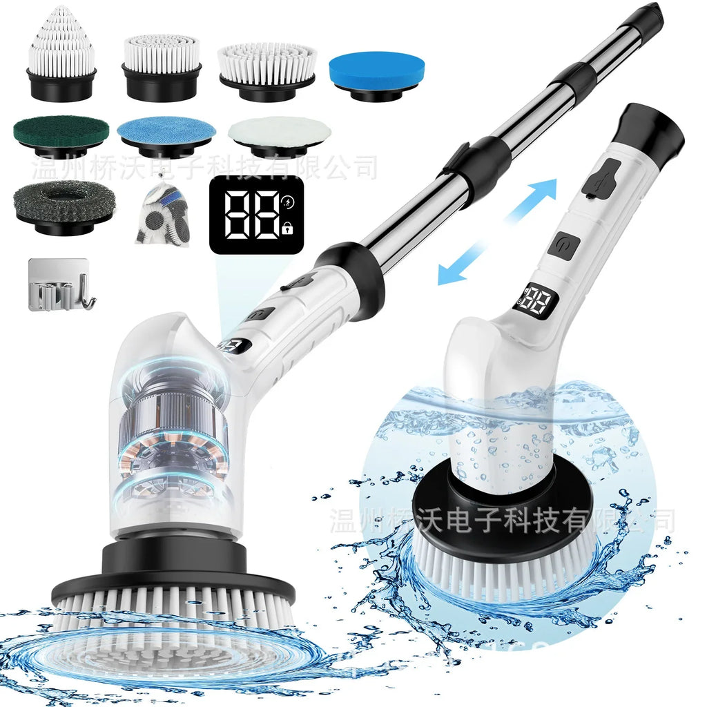 Dual-Use Electric Cleaning Brush – Kitchen & Bathroom Scrubber