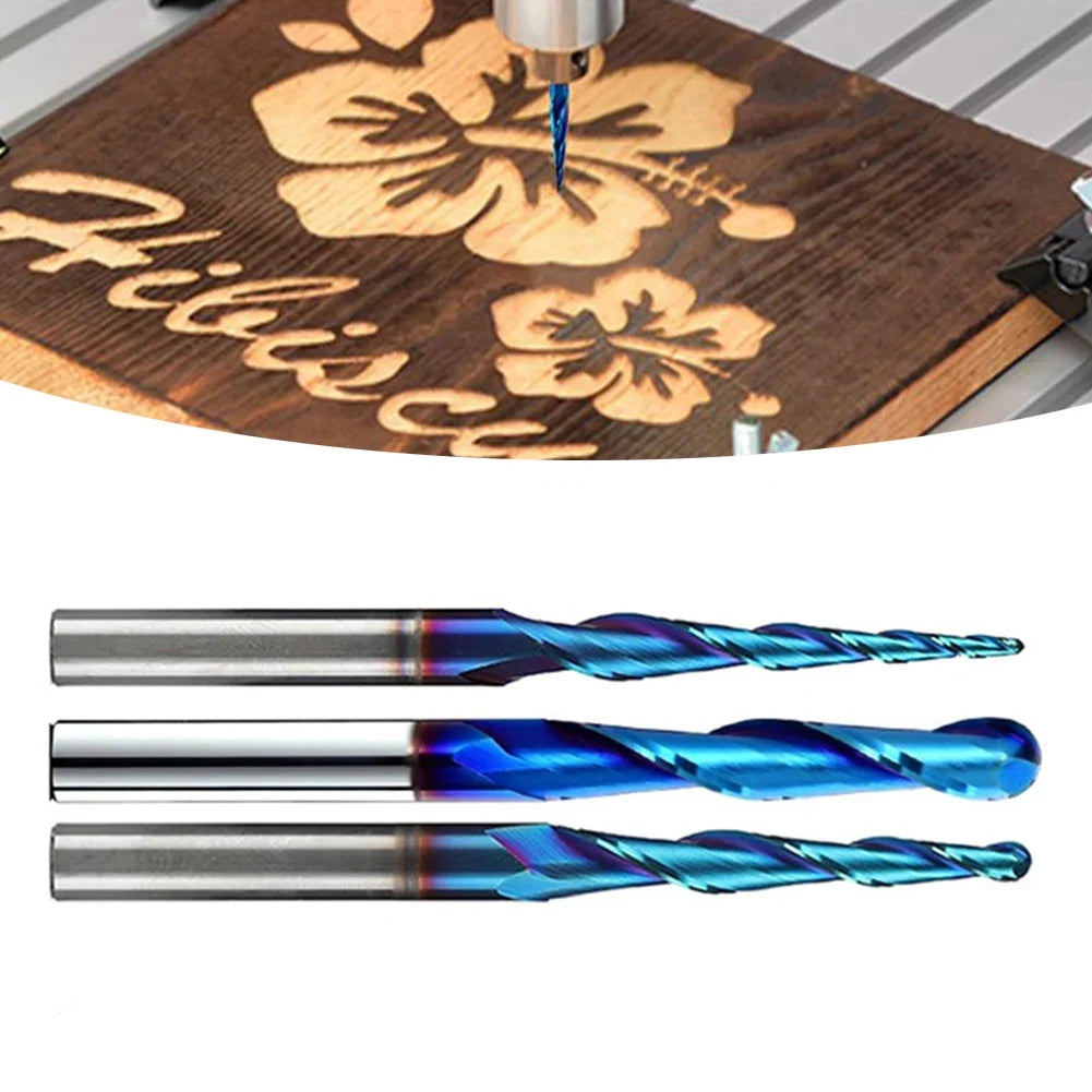 Cobalt Alloy Ball Nose End Mill 6.35mm Shank 45° Spiral | CNC