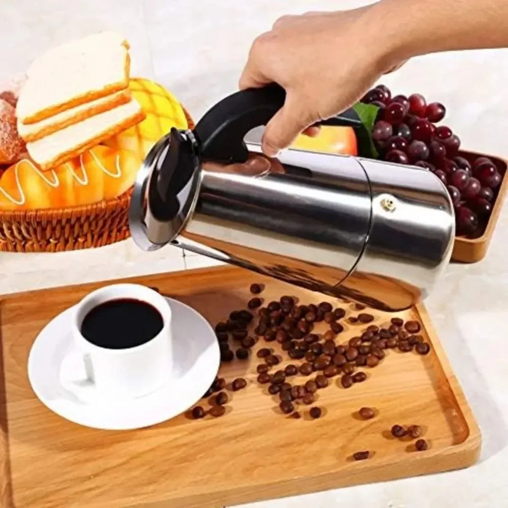 Portable Stainless Steel Moka Pot – Espresso & Tea Maker