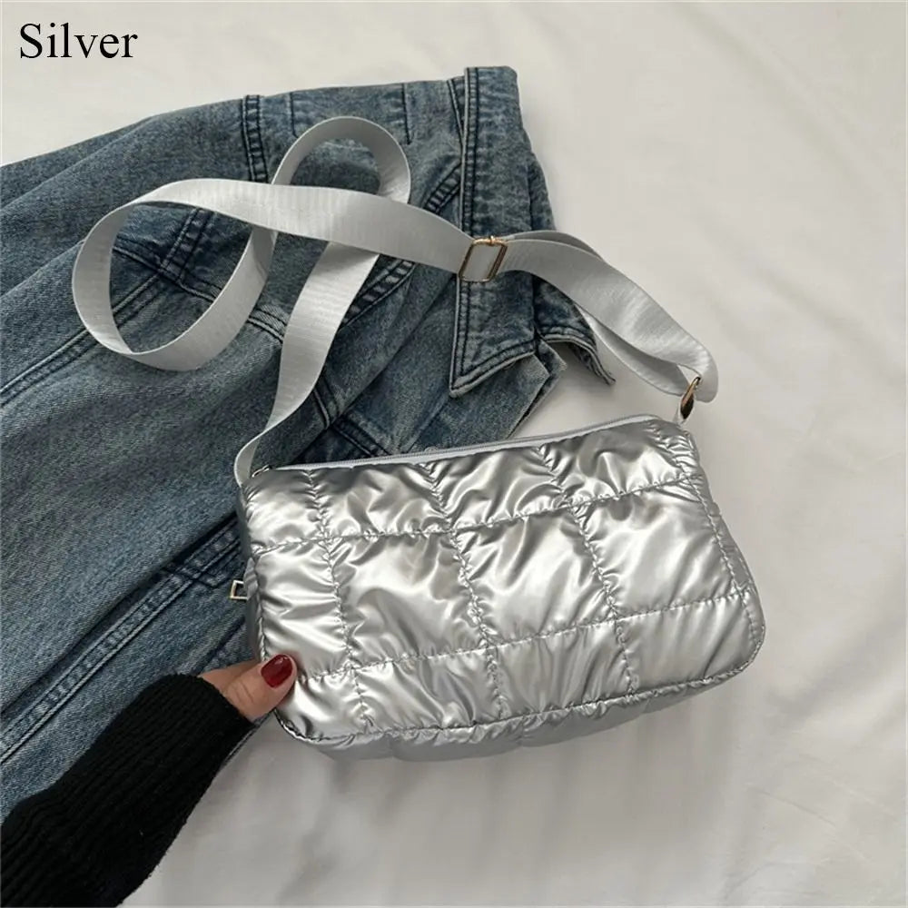 Women's Quilted Cloud Pleated Shoulder Bag | Elegant Messenger