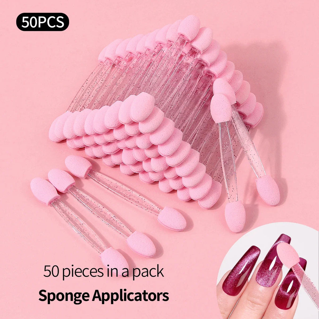 50Pcs Dual-End Sponge Applicators – Eyeshadow & Nail Art
