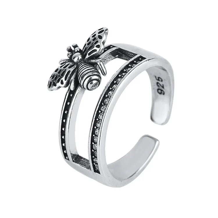 Vintage Punk Adjustable Ring – Eagle Tiger Snake Charm