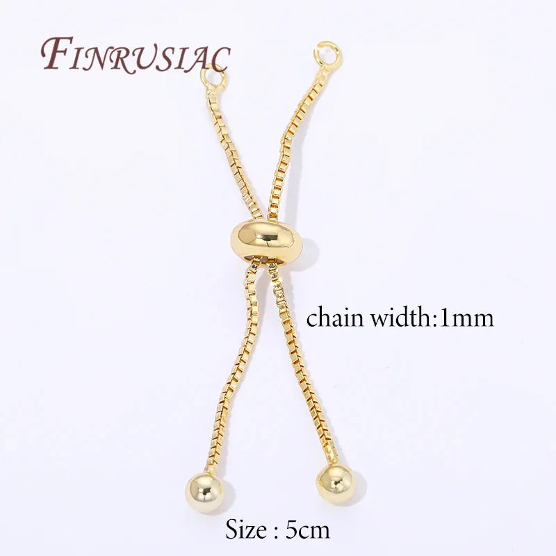 18K Gold Plated Box Chain Bracelet DIY Jewelry Making Component