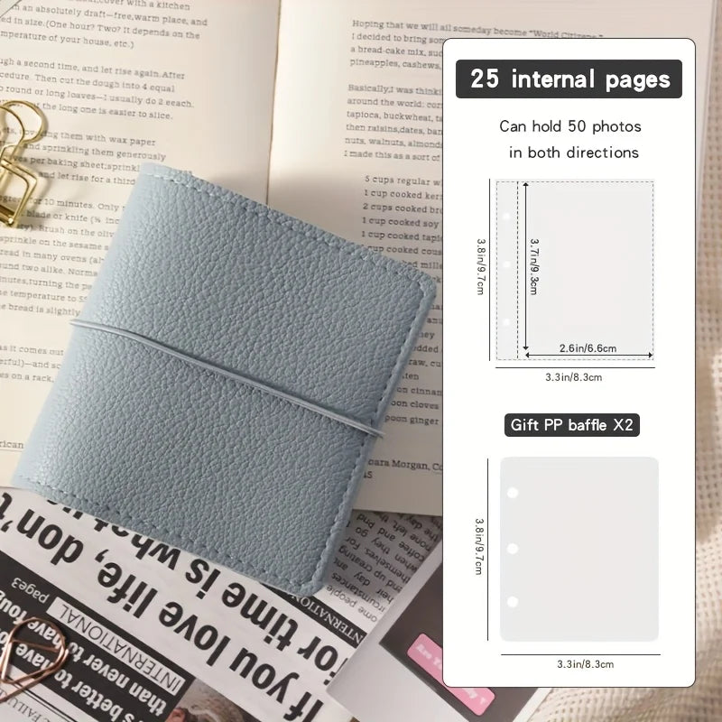 Mini Soft Leather Pocket Photo Album – 50 Pages | Nixie