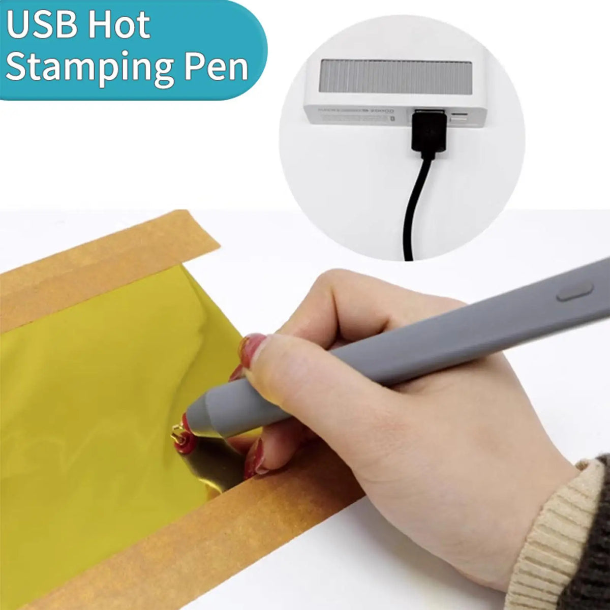 USB Hot Foil Pen Set – Gold & Silver Scrapbooking Stamping Kit