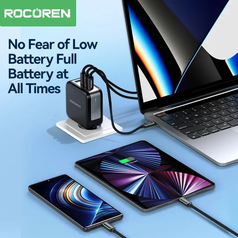 Rocoren 240W USB-C Cable RGB PD 3.1 QC 3.0 Fast Charging Cord