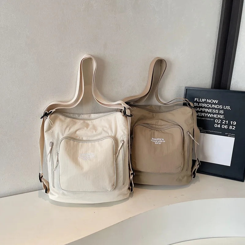 Large Capacity Canvas Crossbody Bag – Korean Fashion Shoulder Bag