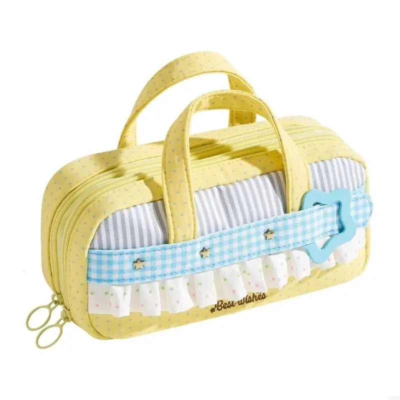 Zippered Pencil Case with Top Handle – School & Office Use