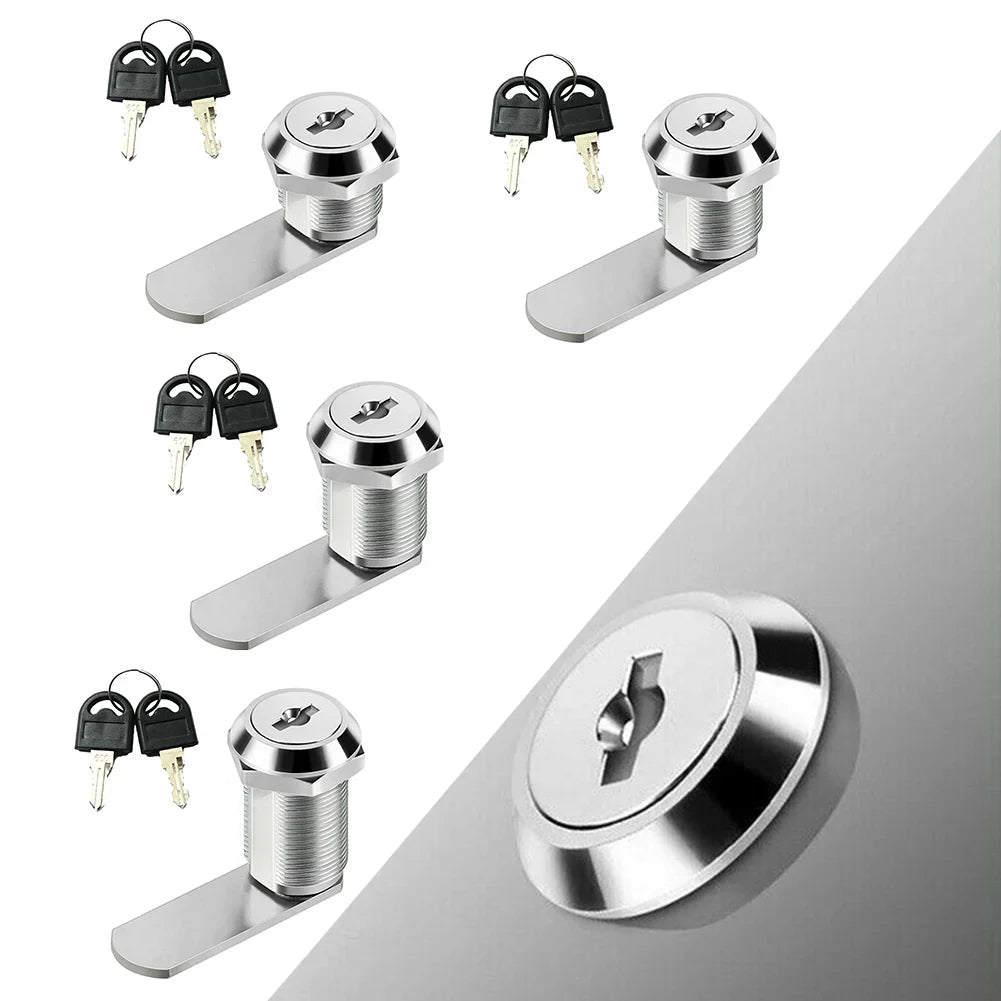 Cam Lock 16–30mm Zinc Alloy Cabinet Drawer Mailbox Lock + 2 Keys