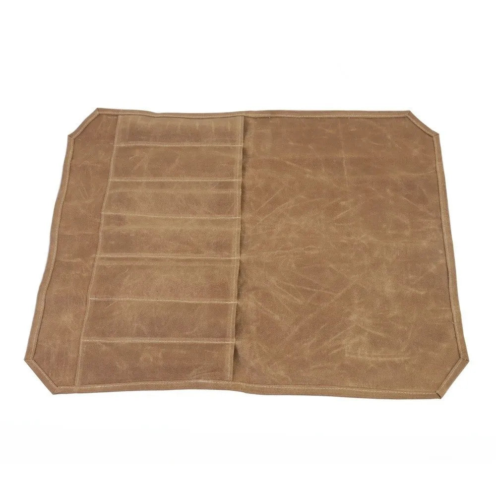 Wax Canvas Roll-Up Chef Tool Bag – 7 Slots Knife Roll