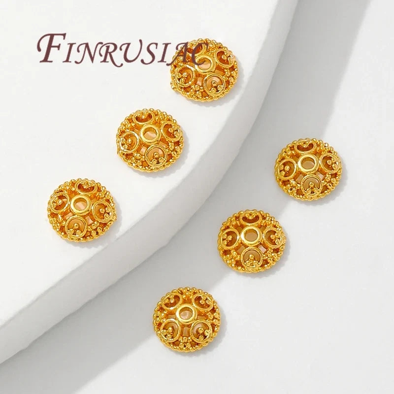6mm 18K Gold Plated Flower Bead Caps – DIY Jewelry Spacers