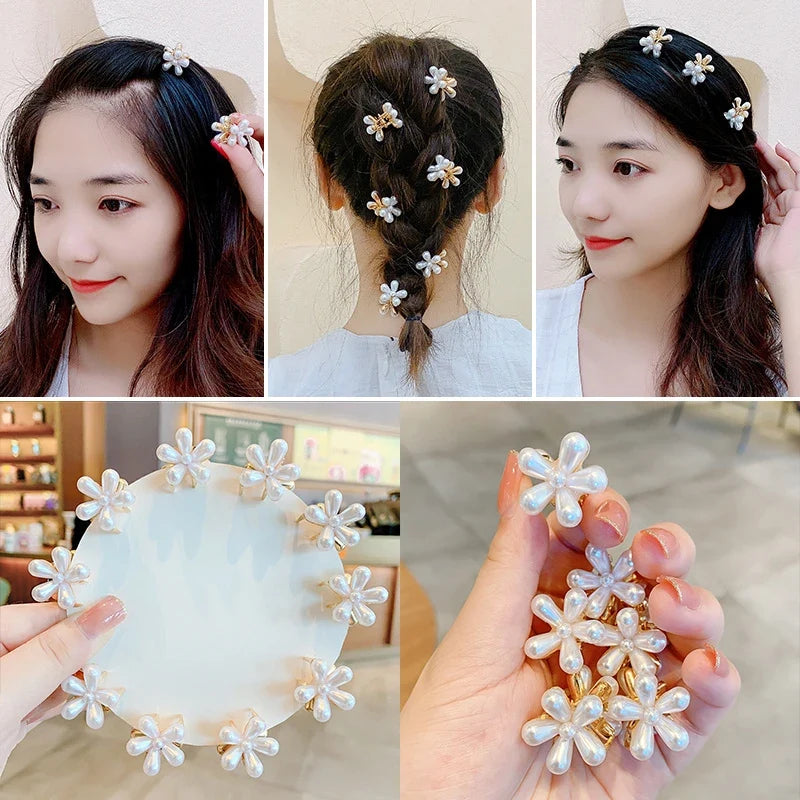 Pearl Camellia Hair Clip Set – Korean Floral Barrettes for Women