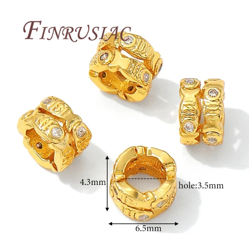 18K Gold Plated Zircon Spacer Beads – DIY Jewelry Making