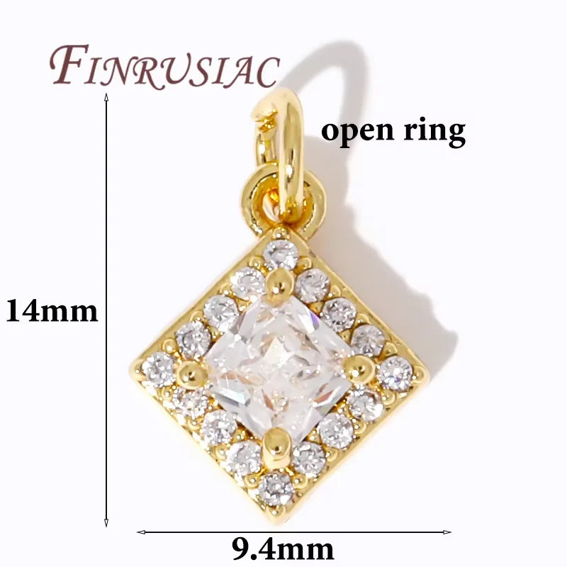 18K Gold Plated Natural Stone Charms – DIY Jewelry Pendants