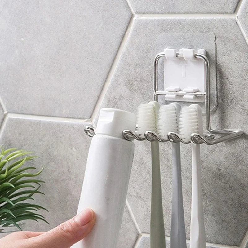 Wall Mount Stainless Steel Toothbrush & Razor Holder