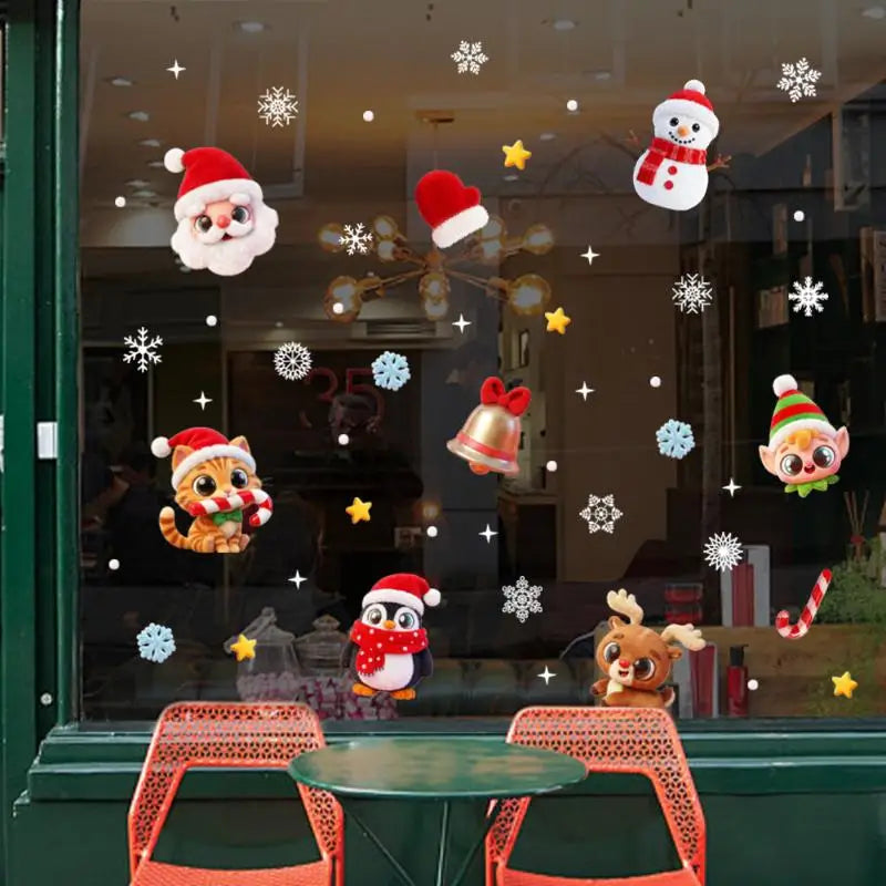 Christmas Window Stickers – Dual-Side Waterproof PVC Decals
