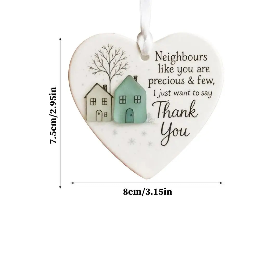 Neighbours Thank You Heart Acrylic Christmas Ornament Gift