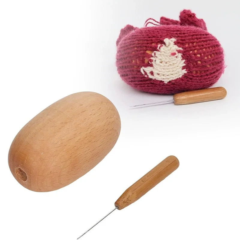 Bamboo Darning Egg – Wooden Mending Tool for Socks & Clothes