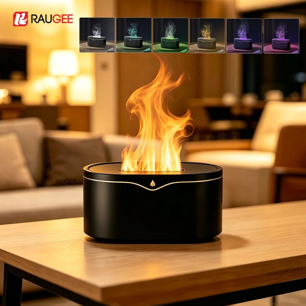 Raugee Flame Aroma Diffuser – USB Mini Essential Oil Humidifier