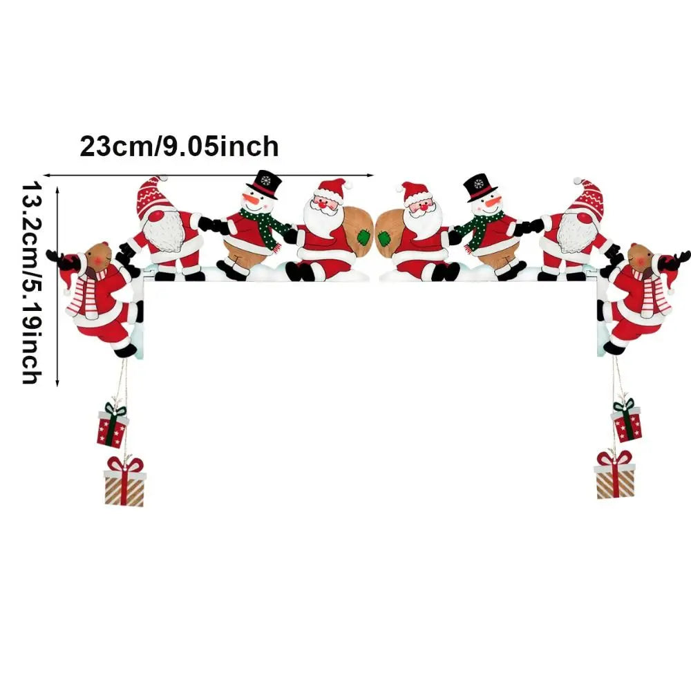 Santa Christmas Door Corner Decor Wooden Pendant Sign