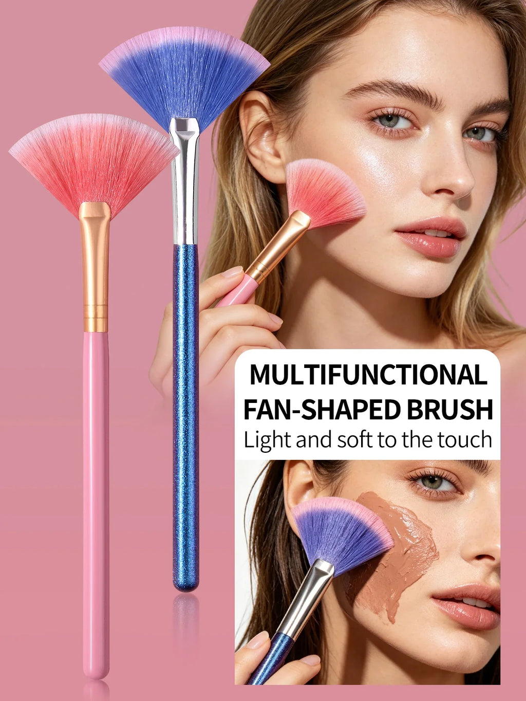 Fan Highlight & Contour Brush – Loose Powder Blending Tool