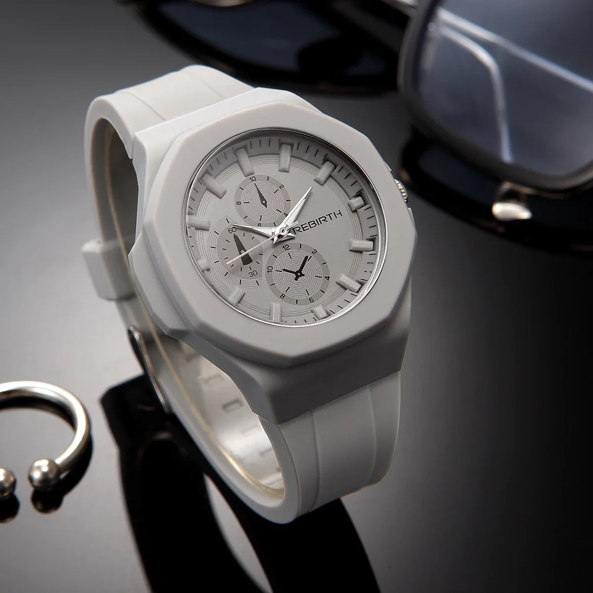 REBIRTH Unisex Silicone Quartz Watch – Minimalist Style