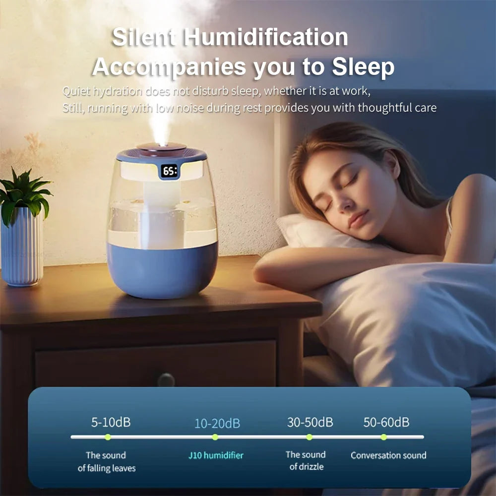 Raugee 1.3L Cool Mist Humidifier – Dual Nozzle & Night Light
