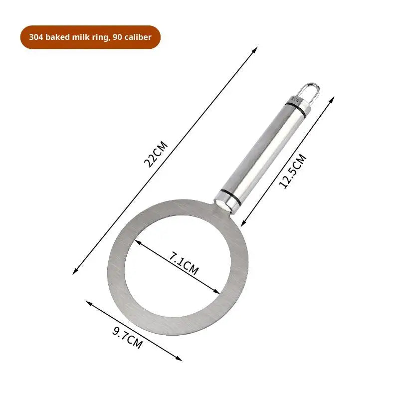 Stainless Steel Brûlée Ring – S/M/L for Desserts & Milk Tea