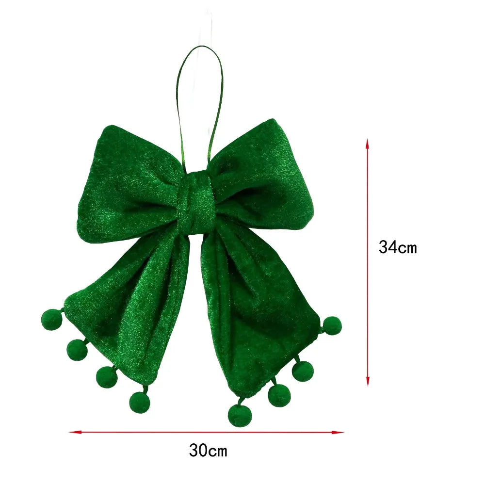 Red Fabric Christmas Bow Ornament – Tree, Wreath & Door Decor