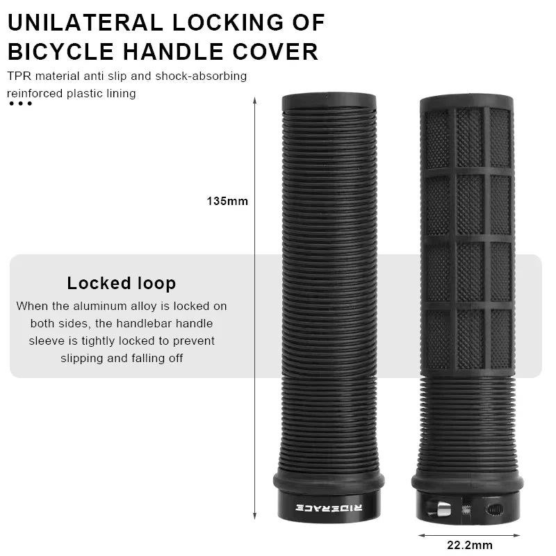 MTB Handlebar Grips Aluminum Lock-On Non-Slip Bike Grips 133mm
