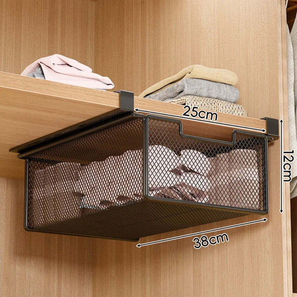 Under-Shelf Hanging Storage Basket | Pull-Out Cabinet Organizer