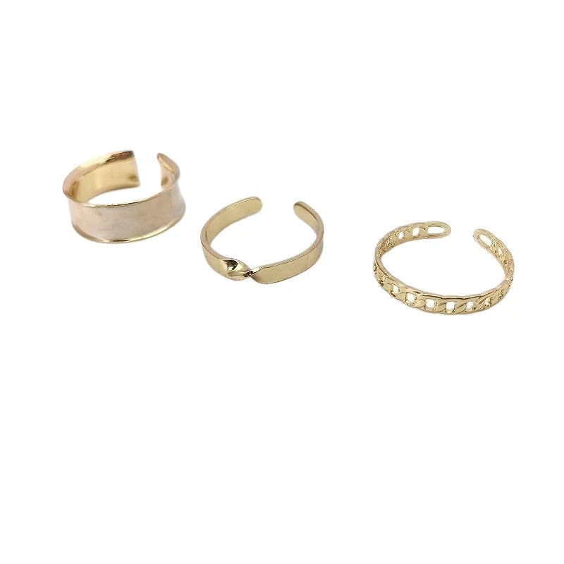 Vintage Geometric Adjustable Open Ring for Women | Minimalist