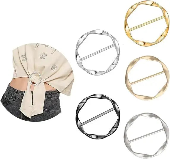 5Pcs Metal Adjustable Clip Buttons for Shirts, Shawls & Waist