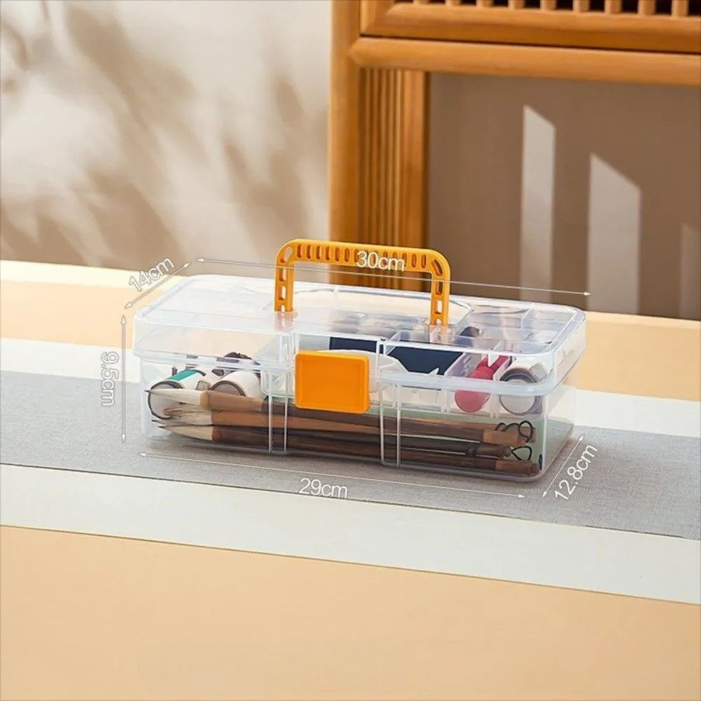 Transparent Plastic Tool Organizer Box with Adjustable Dividers