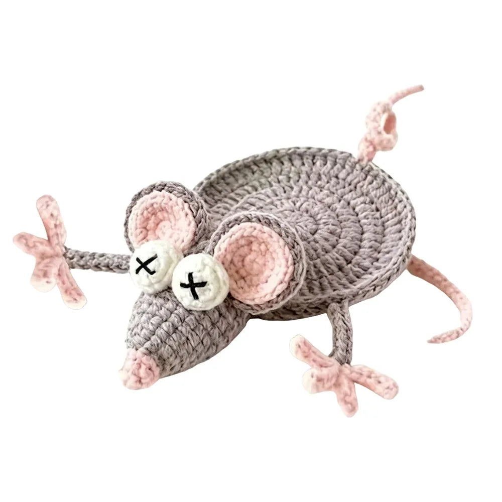 Handmade Crochet Animal Coaster – Cute Knitted Cup Mat