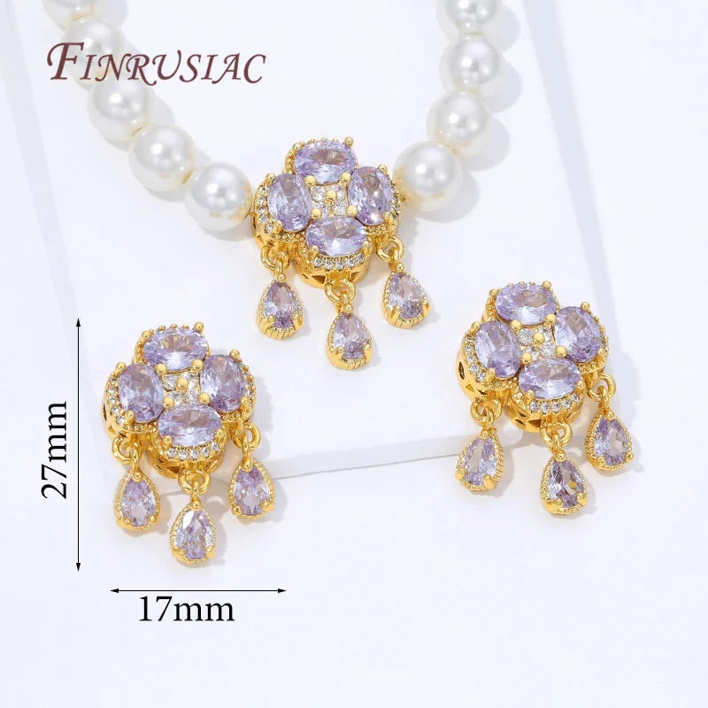 18K Gold Plated Purple Crystal Pendant – DIY Jewelry Making