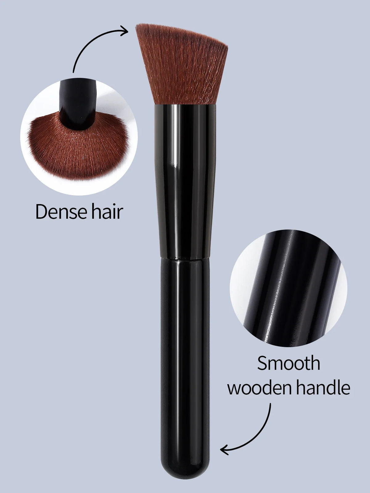 Nixie 2-Pc Angled Foundation Brush & Powder Puff Set
