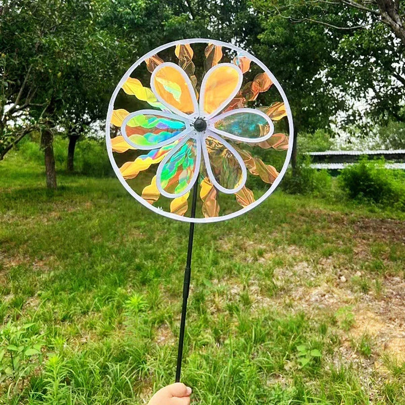 Reflective Sunflower Windmill – Bird-Deterrent Garden Decor, 6 Colors