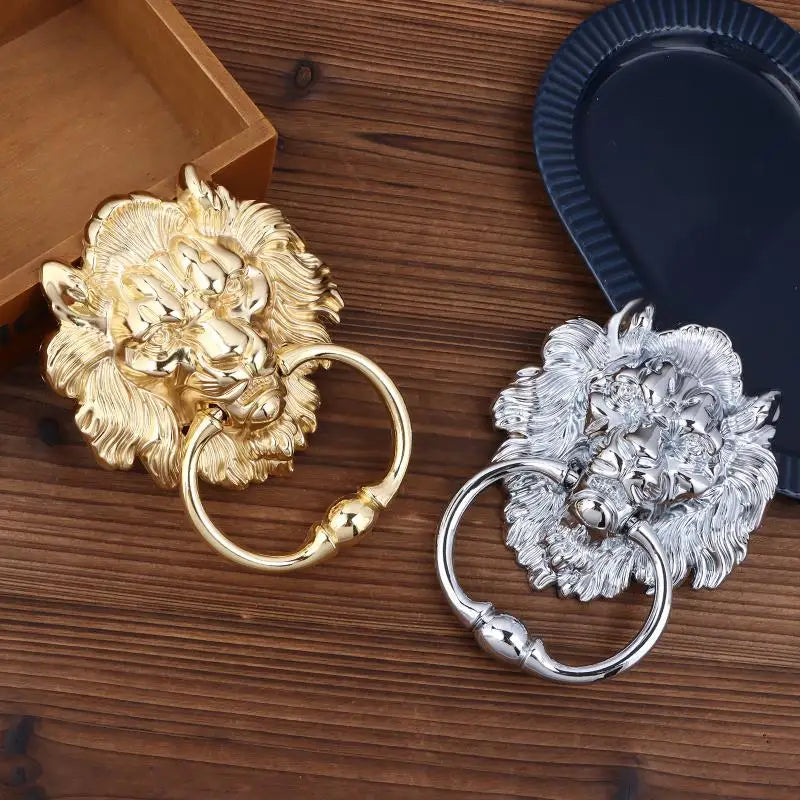 Lion Head Door Knocker Pull Handle – Gold & Silver Zinc Alloy