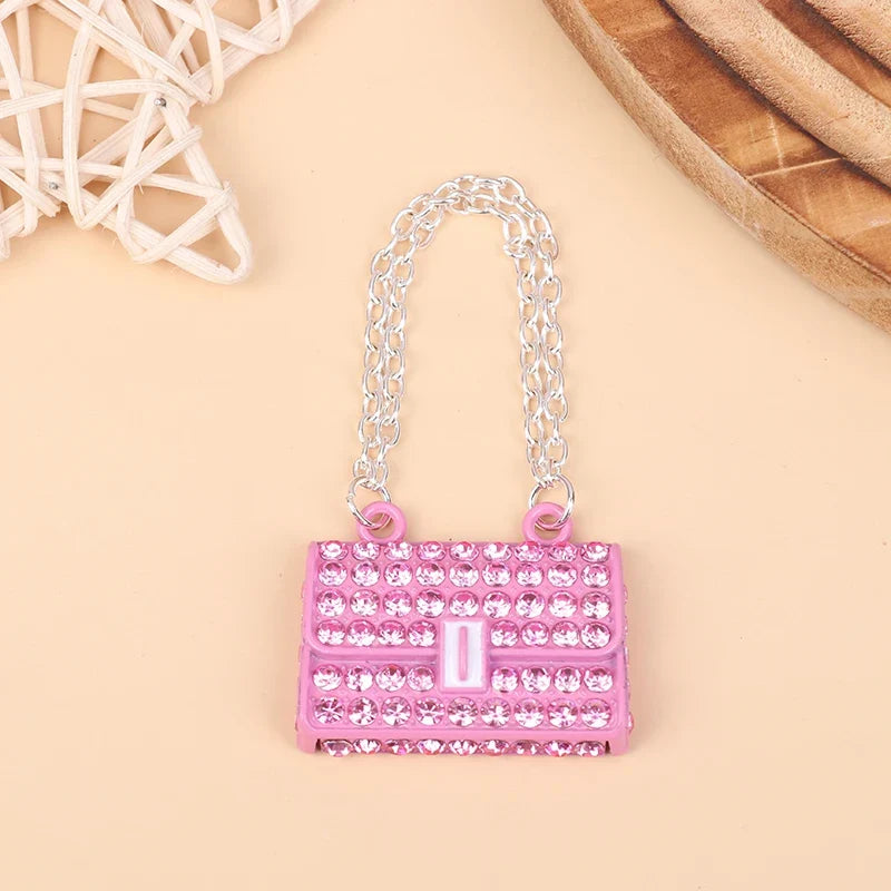 Miniature Handbag with Metal Chain for Dollhouse & Dolls