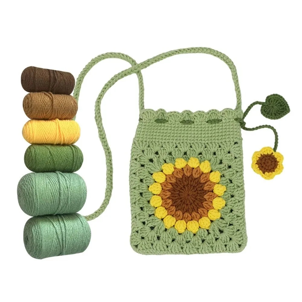 DIY Sunflower Crochet Bag Kit – Beginner Crossbody Starter Set