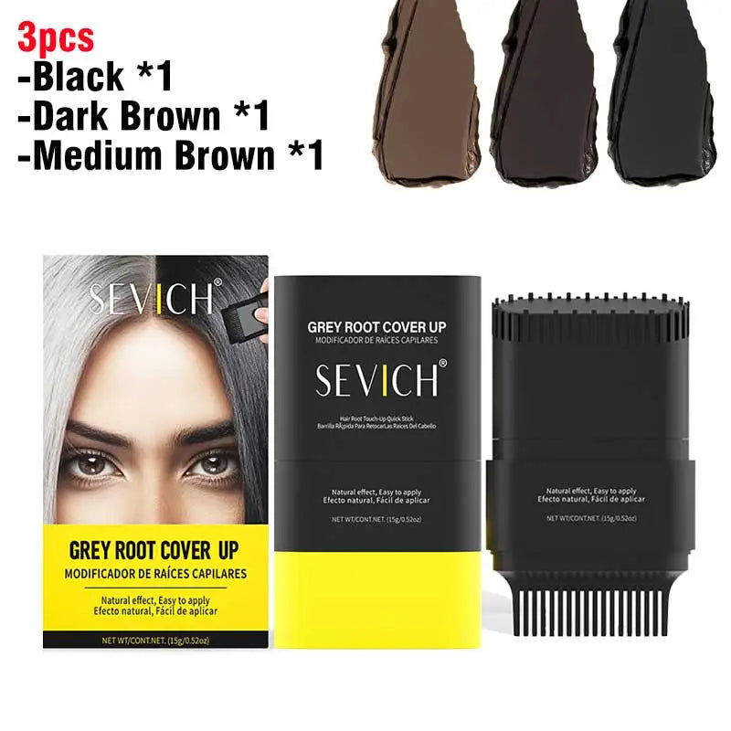 Sevich Beard Dye Stick – Waterproof Gray Coverage, 3 Colors
