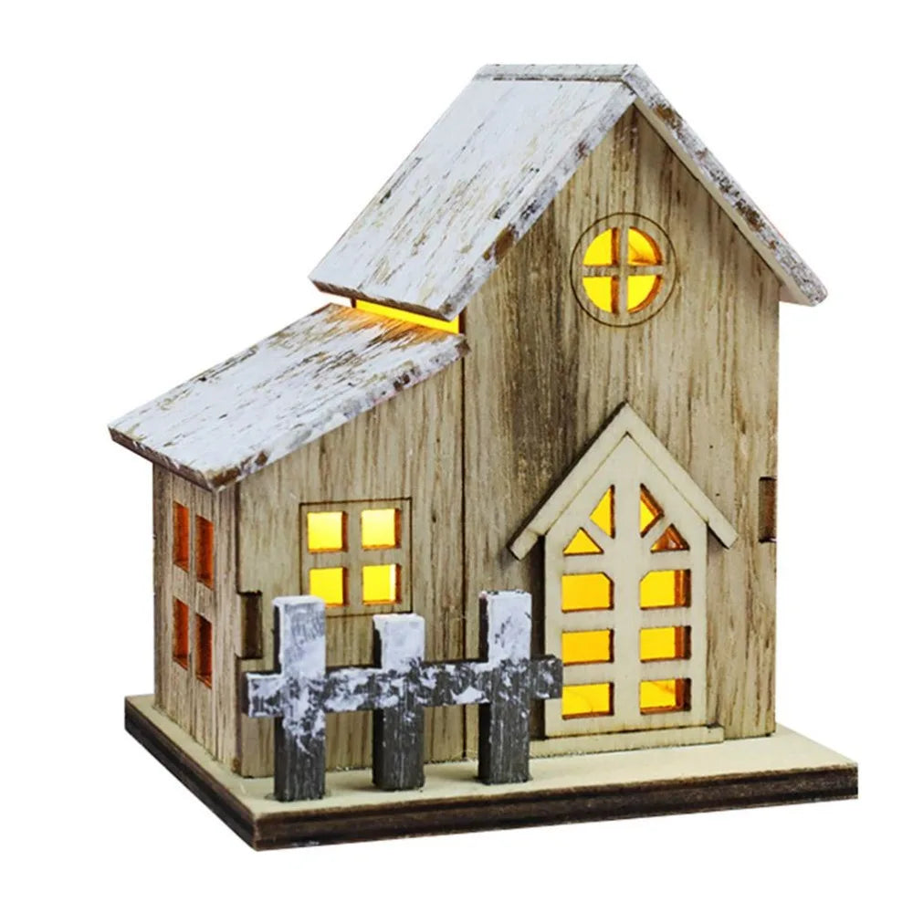 LED Wooden Christmas Cabin Decoration | Warm Glow Holiday Decor