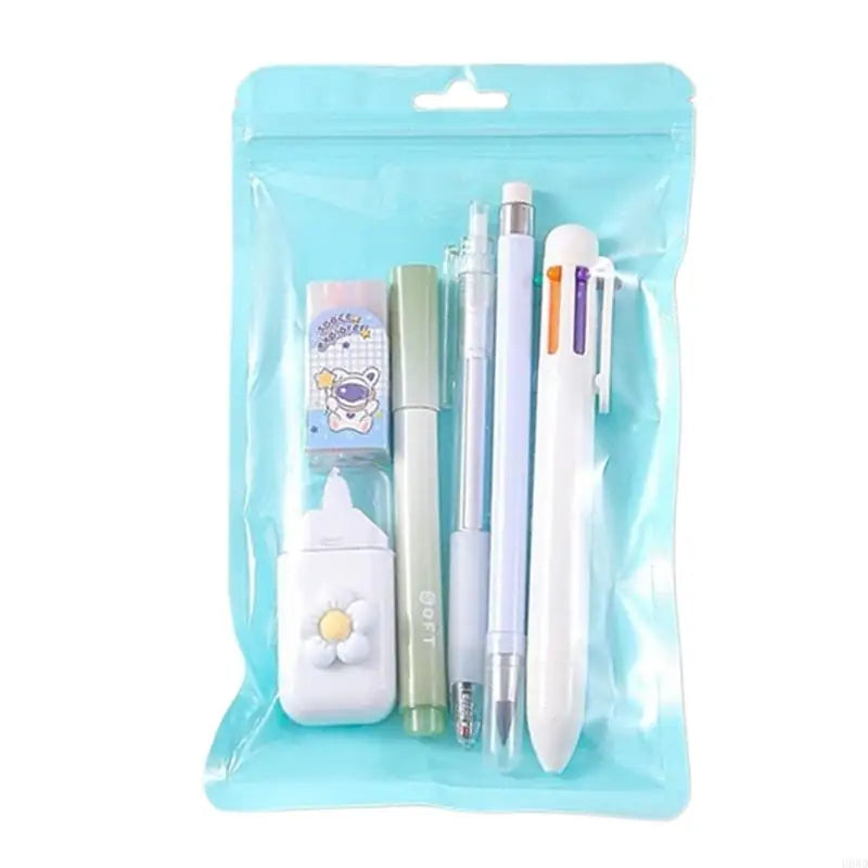 6-Piece Student Stationery Writing Set with Zip Case