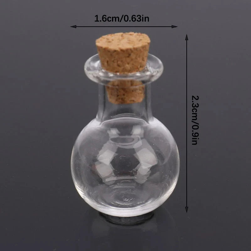 10x Mini Cork Glass Bottles – Tiny Vials for Weddings & DIY